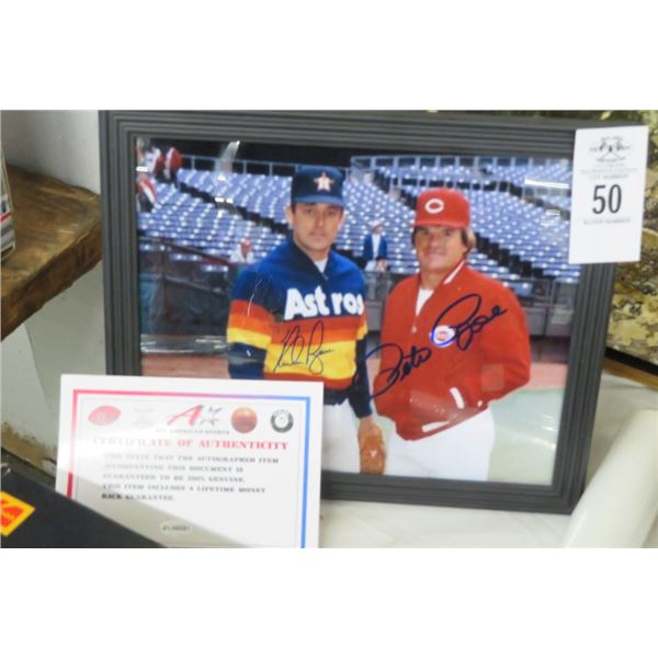 Nolan Ryan & Pete Rose Autographed Photo w/COA