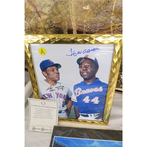 Hank Aaron & Willy Mays Autographed Photo w/COA