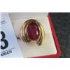 Image 2 : 14K Yellow Gold Composite Ruby Ring Oval Mixed Cut Ruby