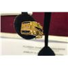 Image 2 : 18K Yellow Gold Diamond & Sapphire Earrings 24 Square