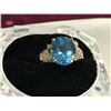 Image 2 : 14K YG Diamond & Blue Topaz Ring 5g