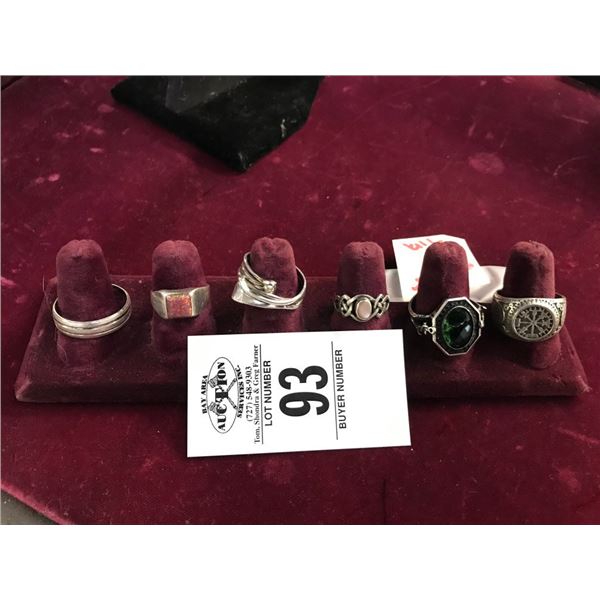 6-Silver Rings - 6 X $