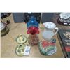 Image 1 : Lot of Candle Stands, Vase, Decanter, Creamer & Lighthouse
