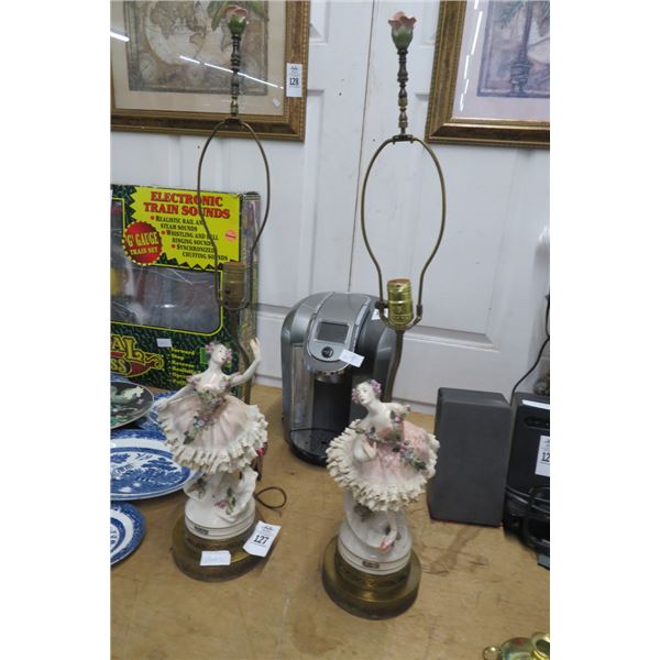 2-Cordey Porcelain Ballerina Lamps - 2 X $