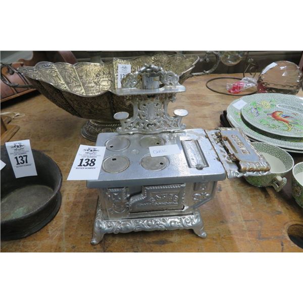 Vtg. Salesman Sample Metal Stove Décor