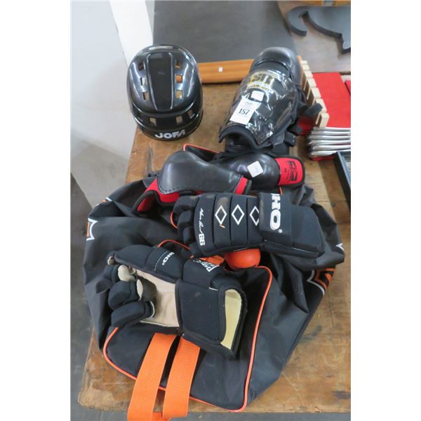 Street Hockey Knee Pads, Helmet, Gloves