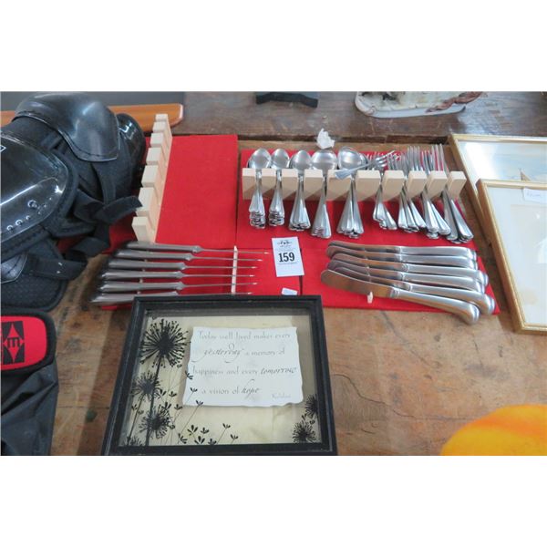 Mt. Vernon Stainless Steel Flatware Set & Inspirational Print