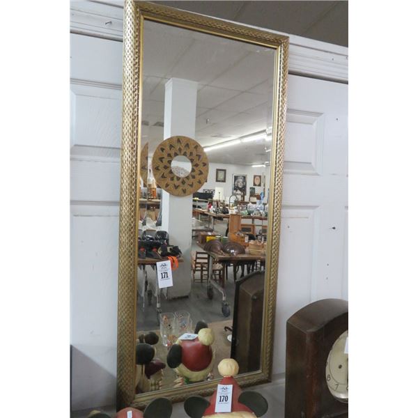 Gold Framed Wall Mirror 20" x 42"