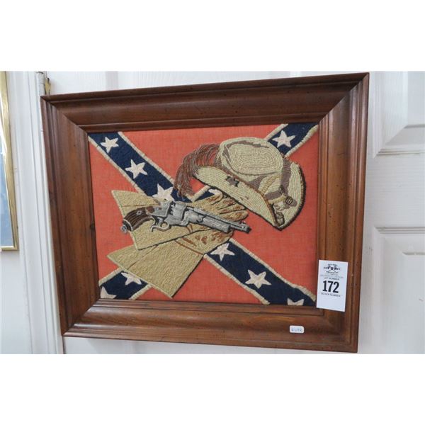 Confederate Framed Needle Point 18" x 15"