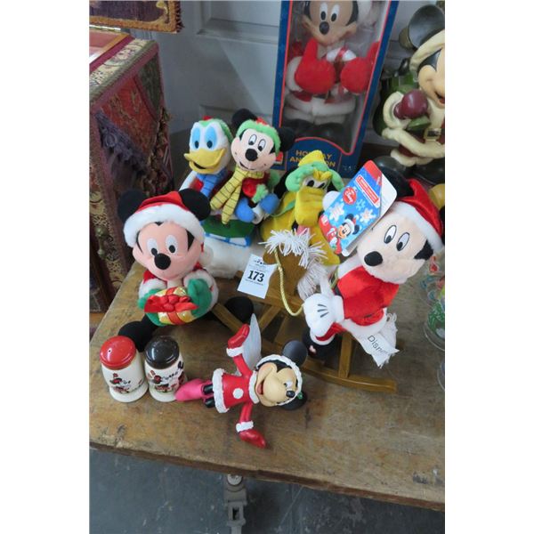 Lot of Disney Stuffed Figurines & Salt & Pepper Shakers