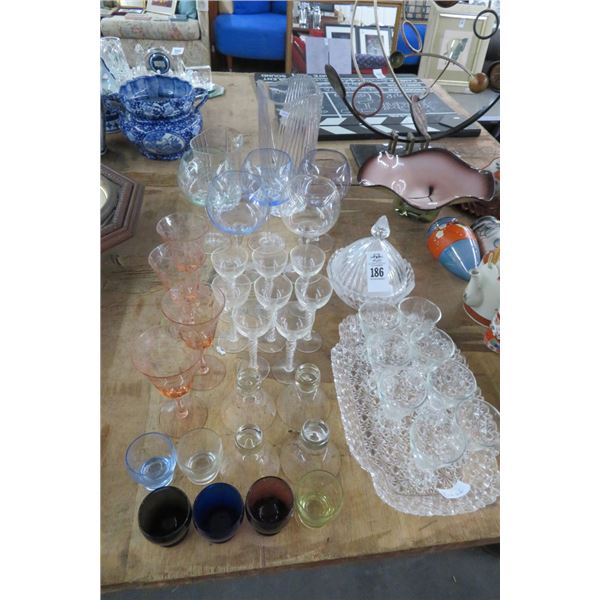 Lot of Crystal Vase, Bowls & Stemware