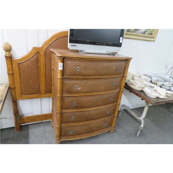 Rattan Chest of Drawers & Headboard
