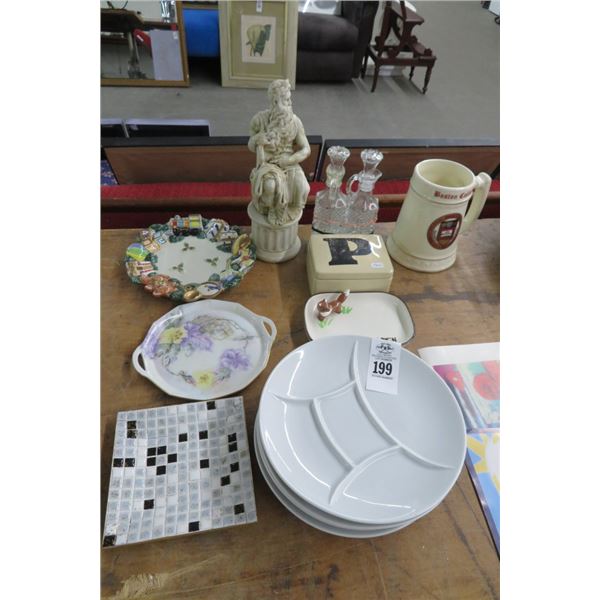 Divided Dishes, Painted Platters, Oil & Vinegar