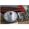 Image 1 : Cast Iron Wok & Vintage Utensils
