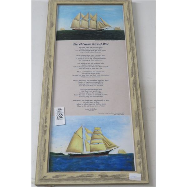 "This Old Home Town Of Mine" Framed Poem by