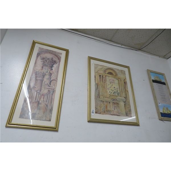 Framed Roman Prints (2) - 36" x 28"