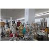 Image 1 : Shelf Lot of Lamp, Fan, Vases w/Sea Shells