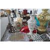 Image 3 : Shelf Lot of Lamp, Fan, Vases w/Sea Shells