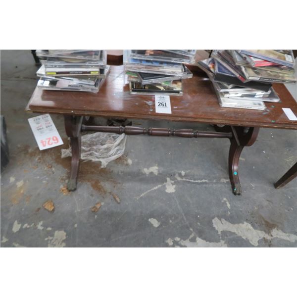 Oak Carved Clawfoot Harp Bench