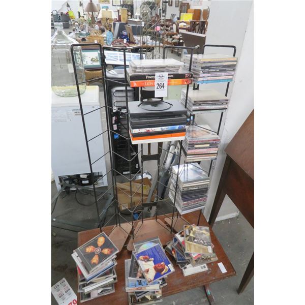 Media Organizer Rack w/DVD's & CD's