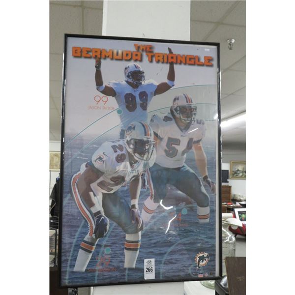 Framed Miami Dolphins Bermuda Triangle Poster