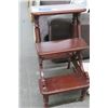 Image 1 : Mahogany 3 Tier Display Shelf/Step Stool
