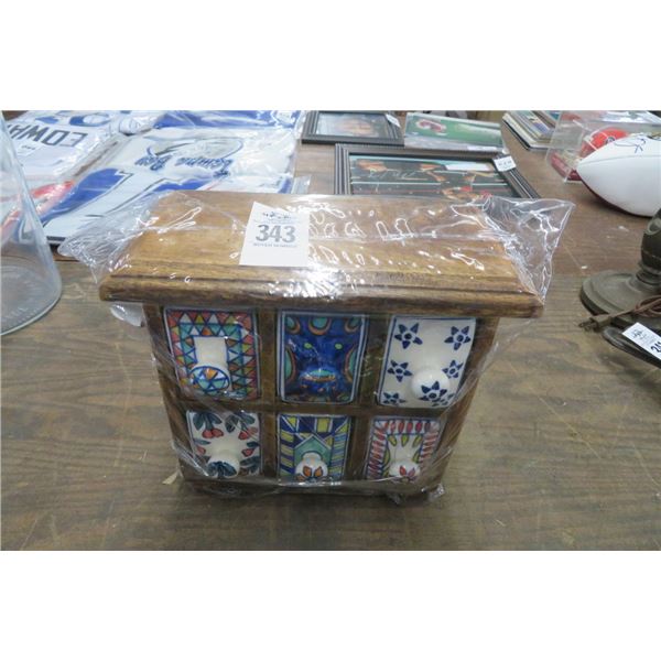 Storage Box w/Ceramic Drawers