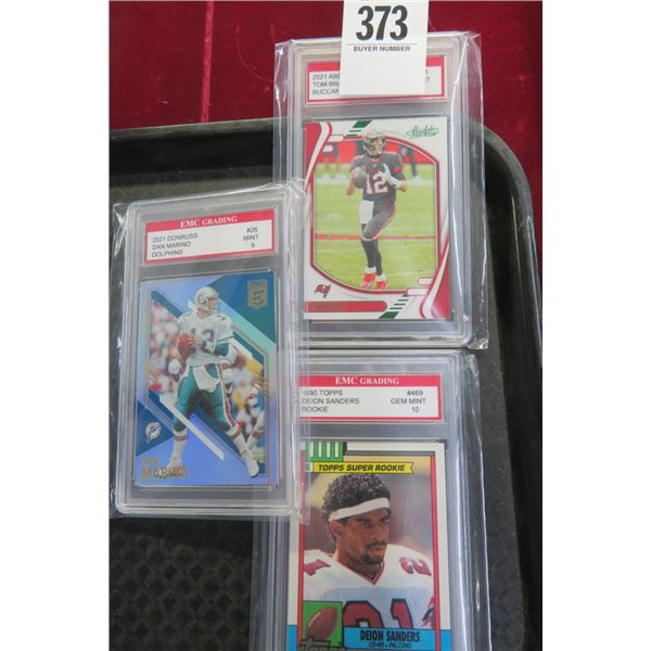 3-Tom Brady, Dan Marino, Deion Sanders Football