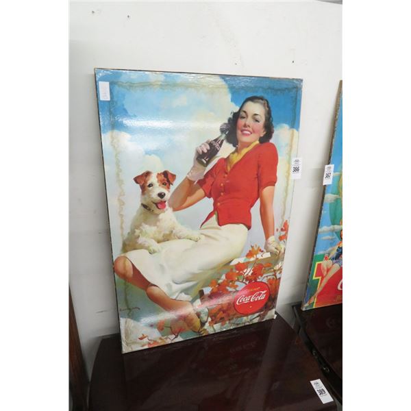 Coca Cola Vintage Advertising Poster Girl w/Dog