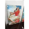 Image 1 : Coca Cola Vintage Advertising Poster Girl w/Dog