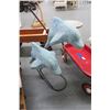 Image 1 : Ceramic Dolphins On Metal Stand