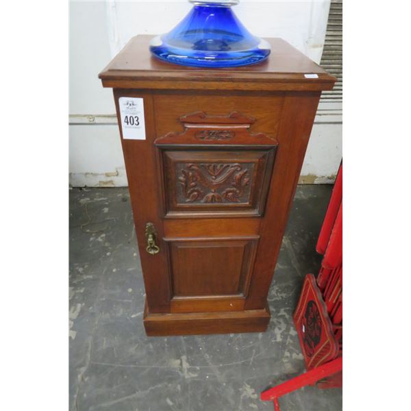 Carved Oak Side Cabinet