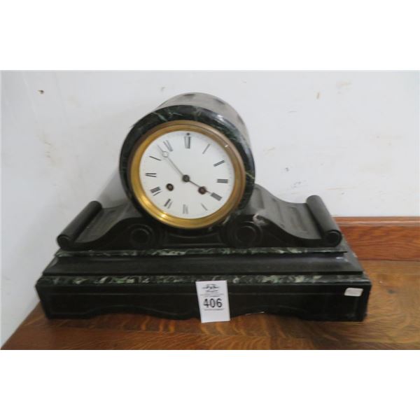 Marble Trim Mocha Mantle Clock