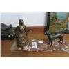 Image 1 : Lady & Dog Figurines on Marble Base