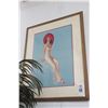 Image 1 : Gold Framed Woman Modeling Print - 25" x 34"