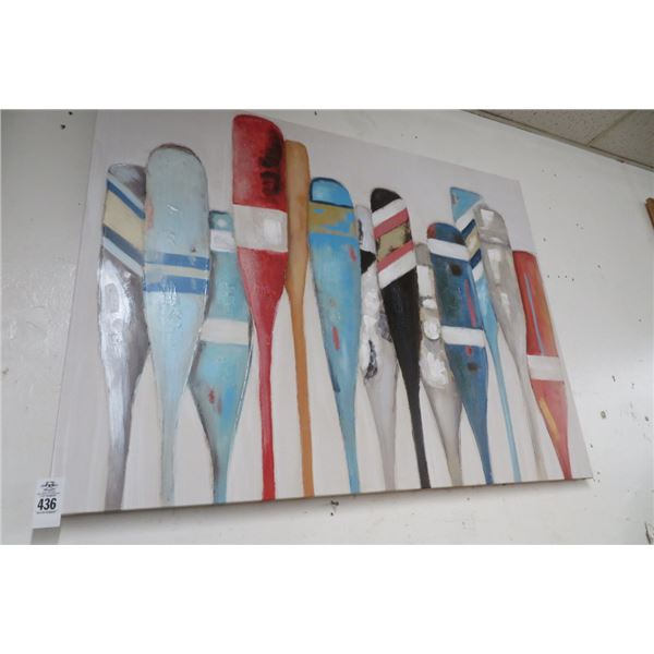 Oil On Canvas "Oars Of Many Colors"