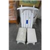 Image 1 : White Wood Sled & Small Step Stools