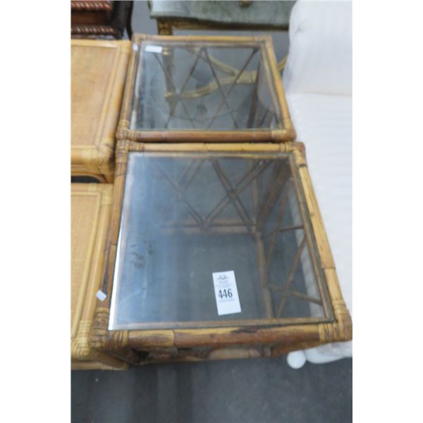 Glasstop Rattan Side Tables