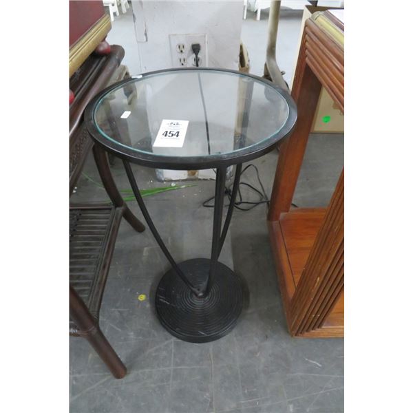 Round Glasstop Side Table