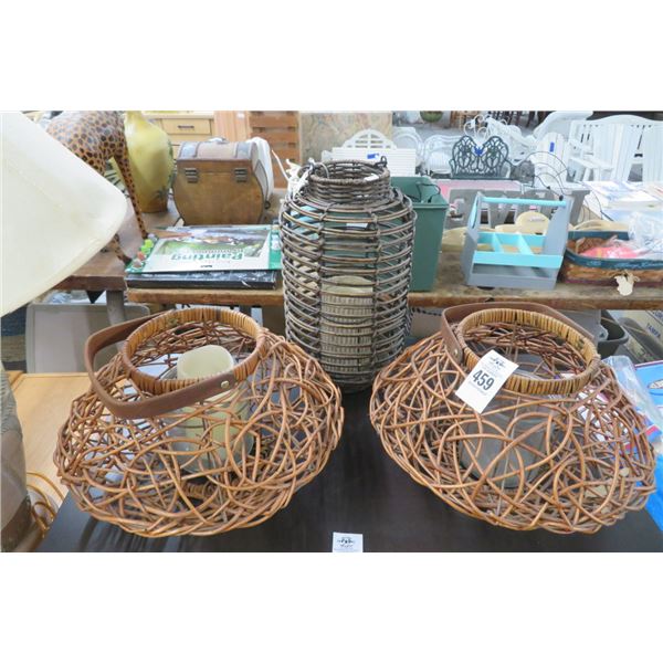 Wicker Candle Baskets (3)