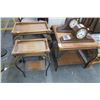 Image 1 : Rattan w/Palm Leaf Motif Iron Base 5 Pc. Coffe/End