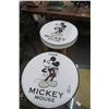 Image 2 : 2-Pine White Leather Top Mickey Mouse Bar Stools 2 x $
