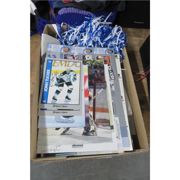 Lot of Hockey/Football Cards, Tickets & Autographs