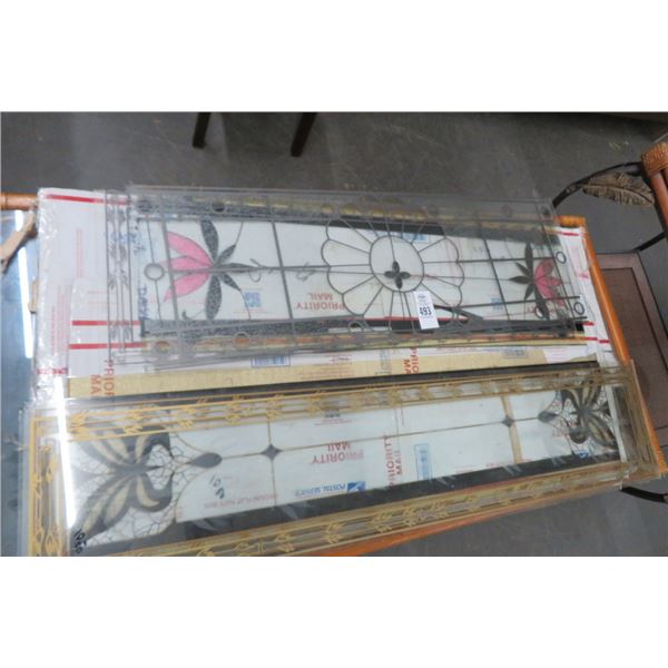 Lot of Etched Glass Panels - 6 (Some Damaged)