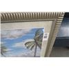 Image 2 : Framed Palm Tree Beach Print - 25" x 32"