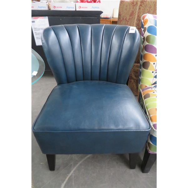 Navy Blue Leather Side Chair