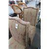 Image 2 : 2 Red/Tan Fabric Skirted Side Chairs (Pair)