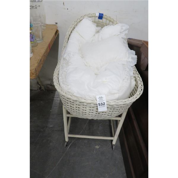 Vintage Wicker Bassinet