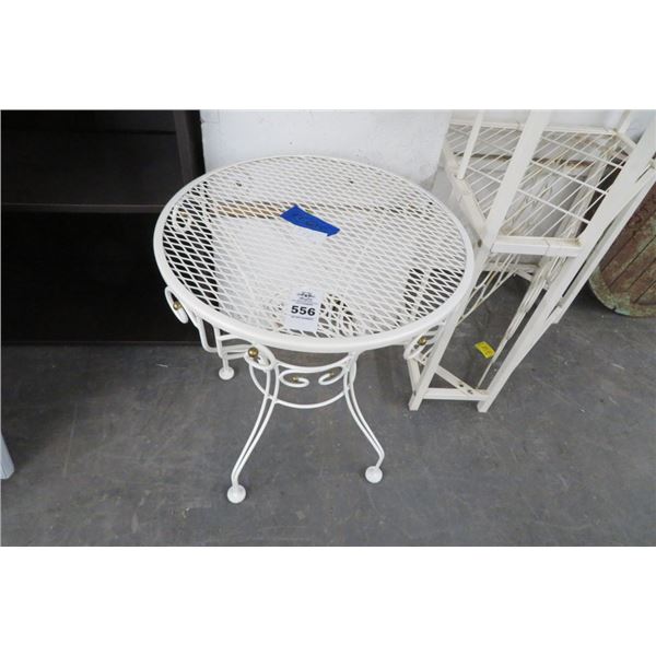 White Metal Patio Side Table