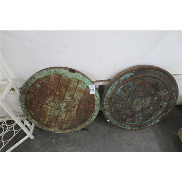 2-Rounds Manhole Covers - 2 X $